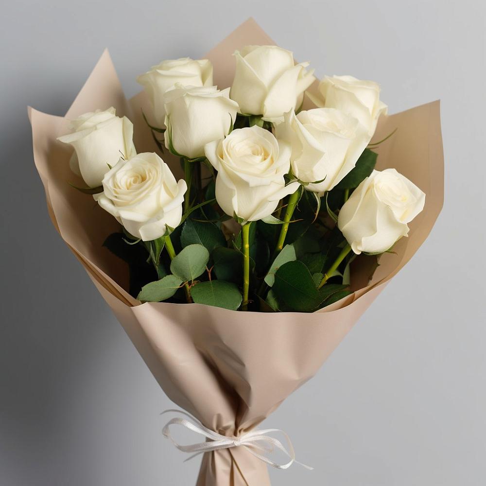 Букет 9 Белых роз Эдлесс Лав в Сернуре