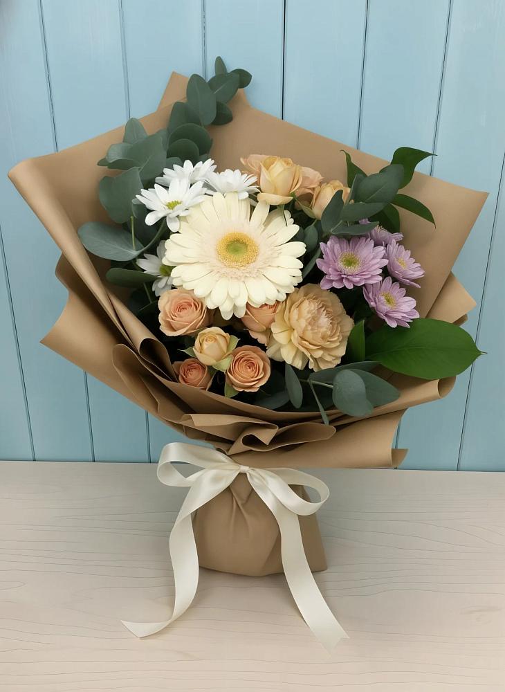 Букет цветов из: Герберы и Хризантемы в Сернуре