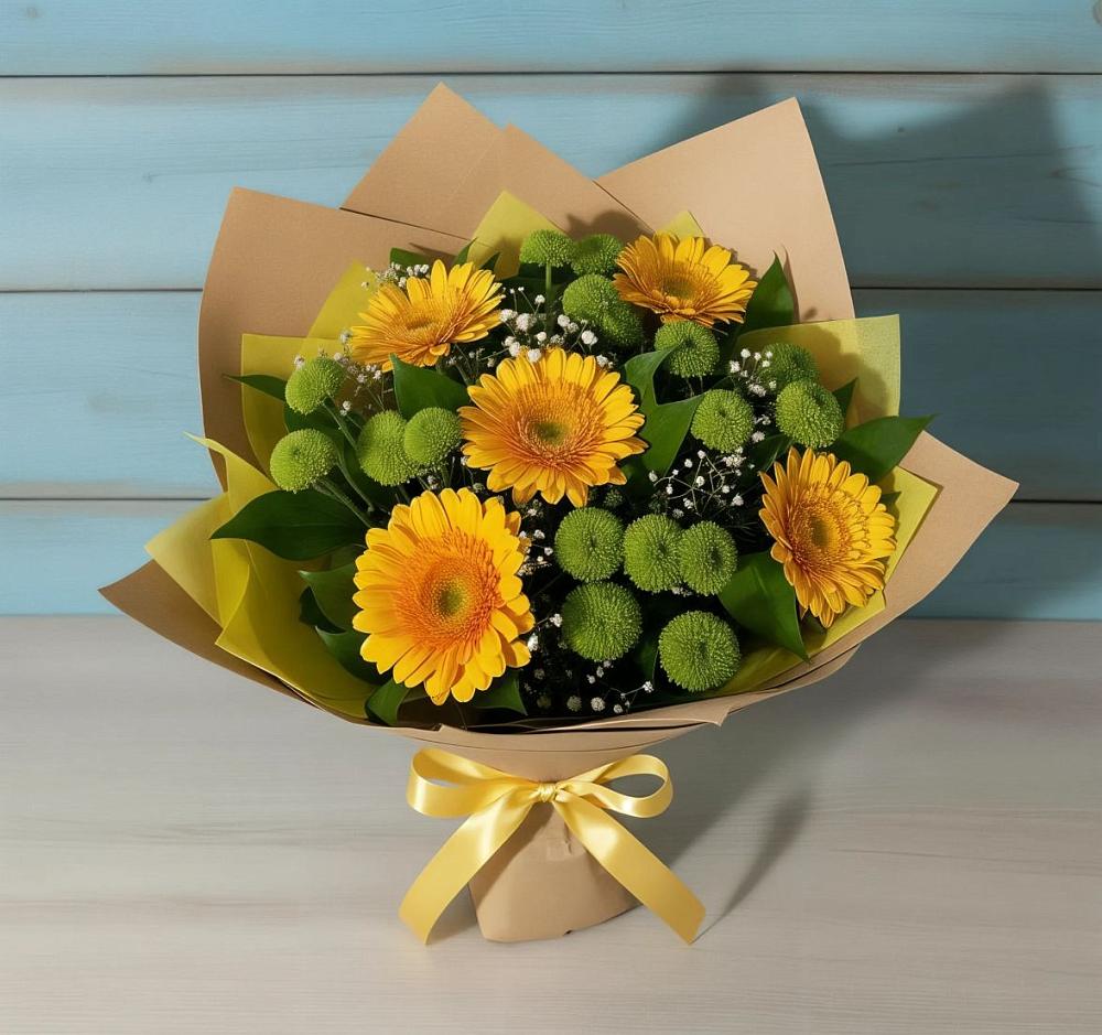 Букет цветов из: Герберы и Хризантемы в Сернуре