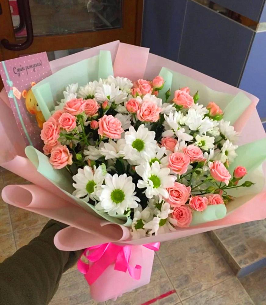 Букет цветов из: Розы и Хризантемы в Сернуре