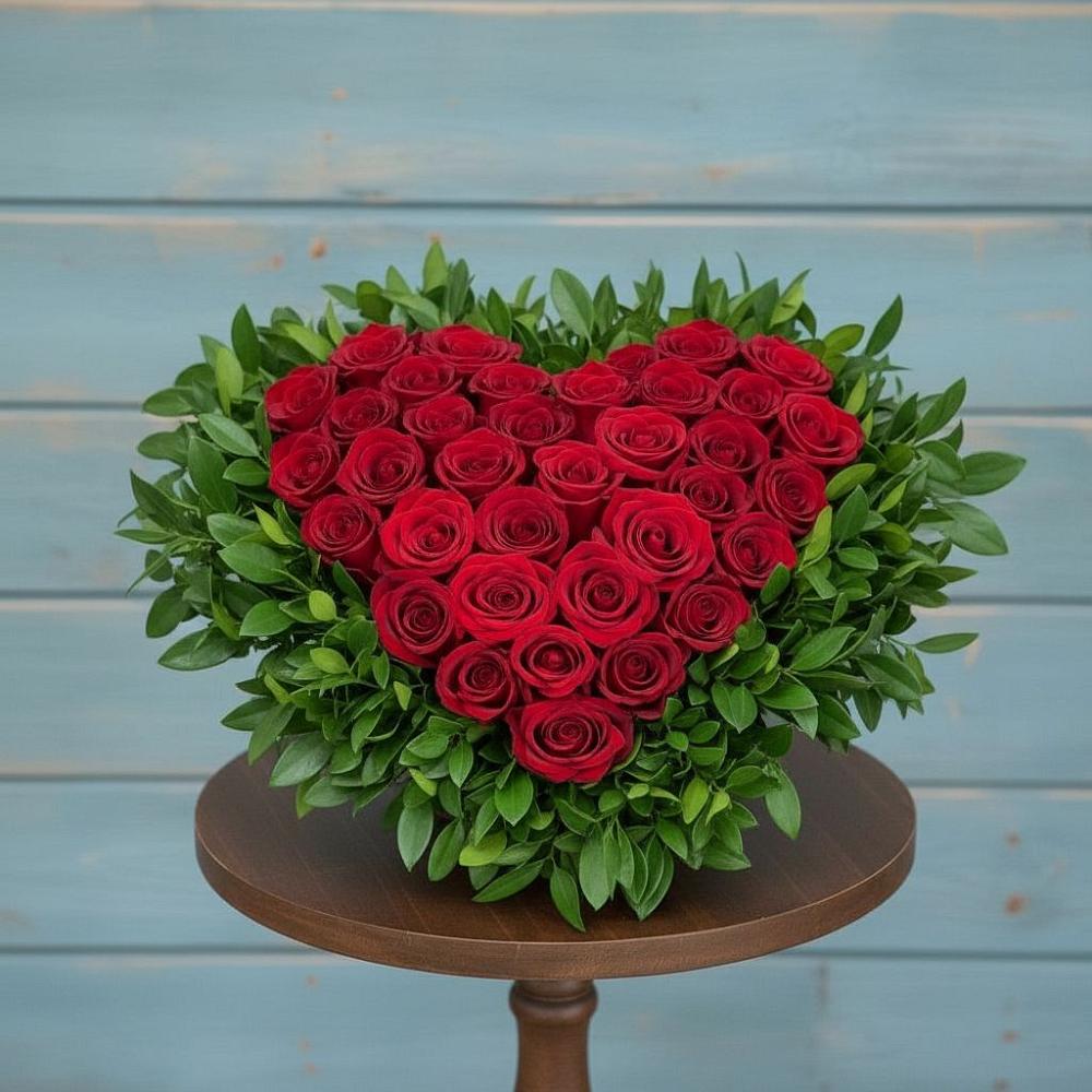 Цветочная композиция из Розы в виде сердца в Сернуре