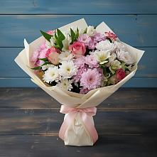 Букет цветов из:  Хризантемы, Альстромерии и Розы в Сернуре