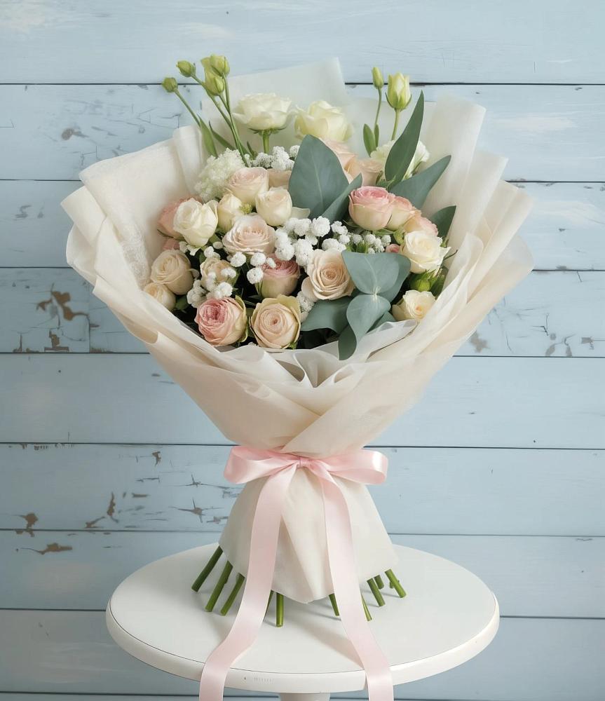 Букет цветов из: Розы и Лизиантусы в Сернуре