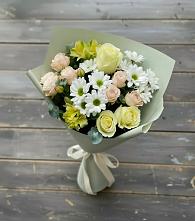 Букет цветов из:  Альстромерии, Розы и Хризантемы в Сернуре