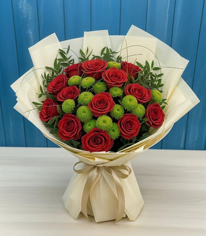 Букет цветов из: Розы и Хризантемы в Сернуре